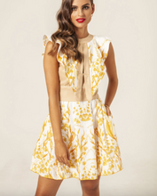 Cargar imagen en el visor de la galería, VESTIDO CORTO CUELLO CERRADO HOJAS