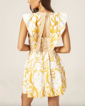 Cargar imagen en el visor de la galería, VESTIDO CORTO CUELLO CERRADO HOJAS